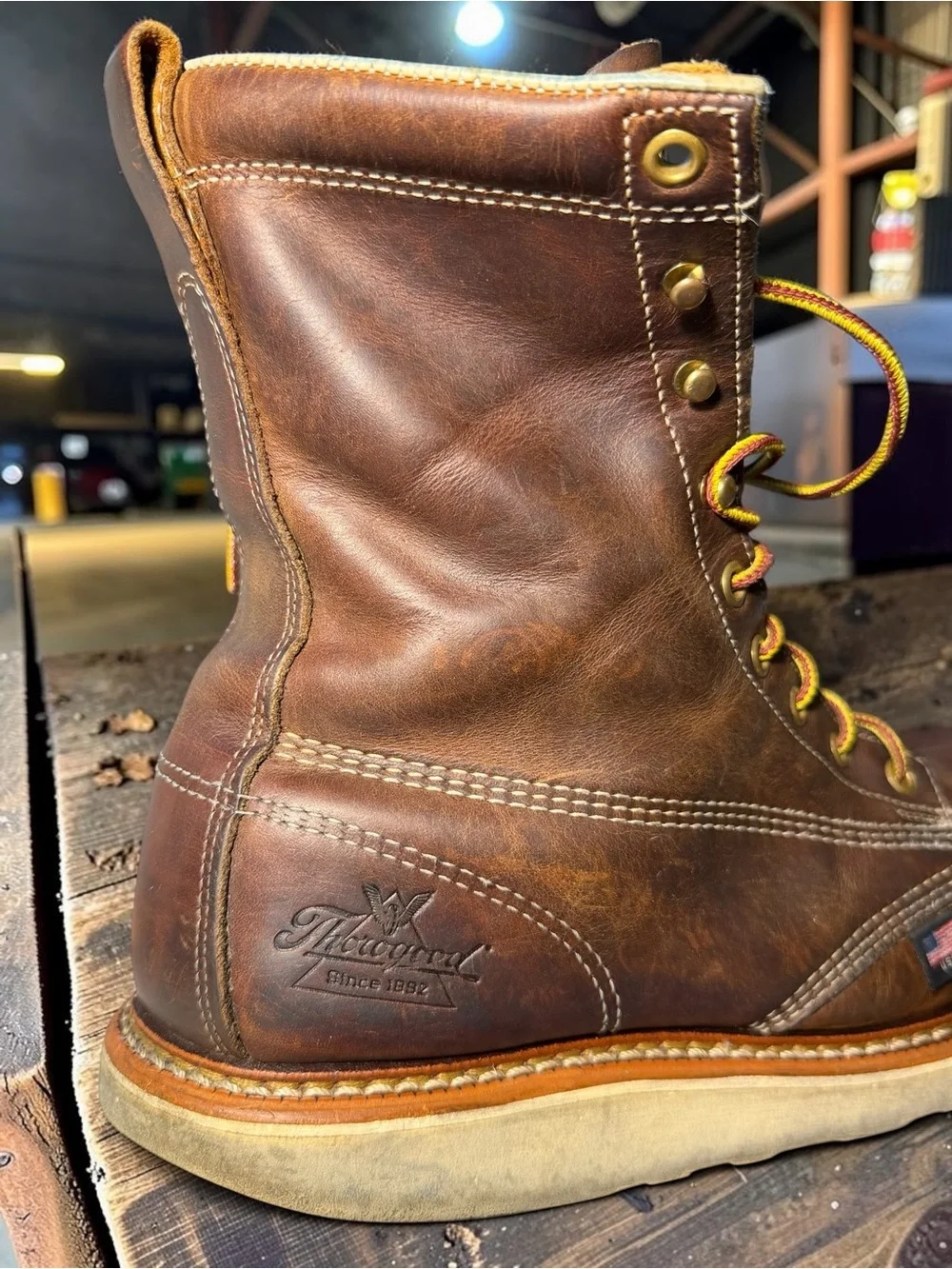 thorogood brown leather